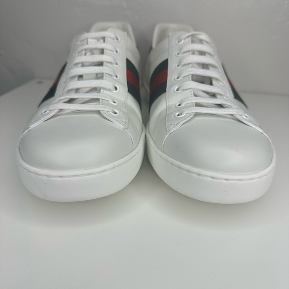 Gucci Mens Ace Low Too Embroidered White Leather Size 11 Sneaker. Like NEW - Picture 7 of 9